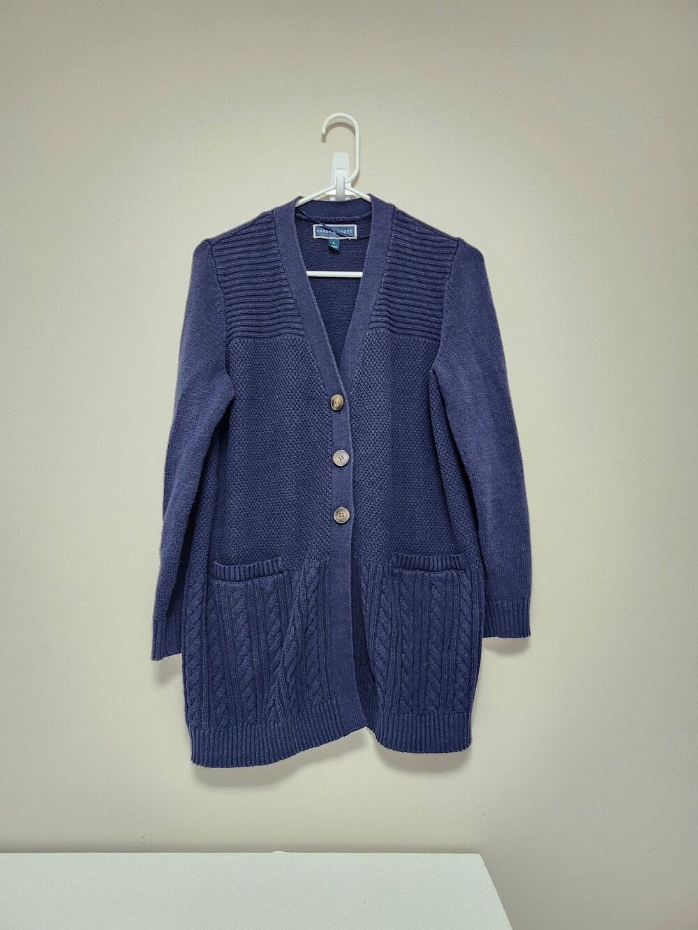 Karen Scott Navy Blue Cardigan Large